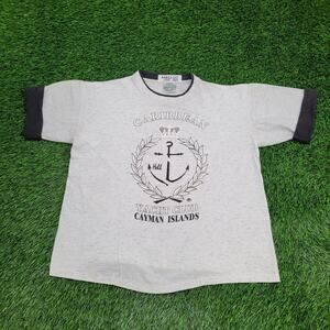 Vintage Caribbean Yacht Club Shirt L/XL 23x24 Boxy Cayman-Islands